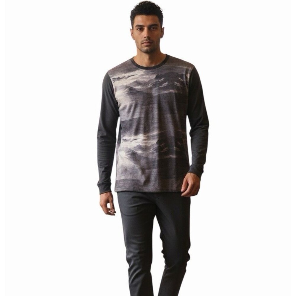 Helly Hansen HH Wool 100% Merino Baselayer Shirt Men Large Graphic Gorpcore